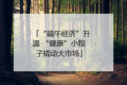 “端午经济”升温 “健康”小粽子撬动大市场