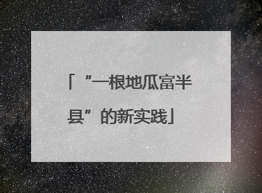 “一根地瓜富半县”的新实践