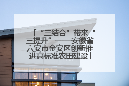 “三结合”带来“三提升”——安徽省六安市金安区创新推进高标准农田建设