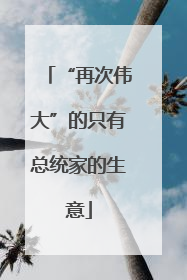 “再次伟大”的只有总统家的生意