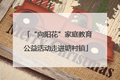 “向阳花”家庭教育公益活动走进塘村镇