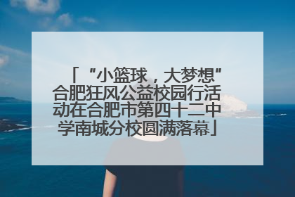 “小篮球，大梦想”合肥狂风公益校园行活动在合肥市第四十二中学南城分校圆满落幕