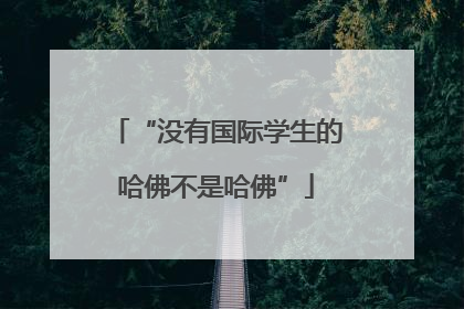“没有国际学生的哈佛不是哈佛”
