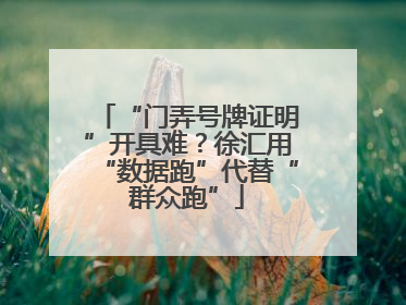 “门弄号牌证明”开具难？徐汇用“数据跑”代替“群众跑”