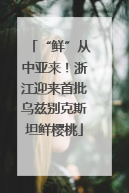 “鲜”从中亚来！浙江迎来首批乌兹别克斯坦鲜樱桃