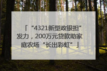“4321新型政银担”发力，200万元贷款助家庭农场“长出彩虹”