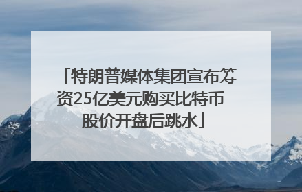 特朗普媒体集团宣布筹资25亿美元购买比特币 股价开盘后跳水