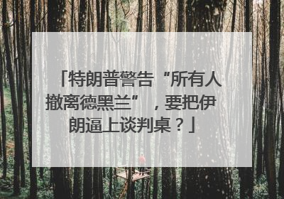 特朗普警告“所有人撤离德黑兰”，要把伊朗逼上谈判桌？