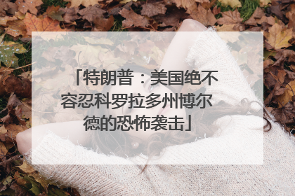 特朗普：美国绝不容忍科罗拉多州博尔德的恐怖袭击