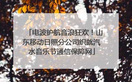电波护航音浪狂欢！山东移动日照分公司织就汽水音乐节通信保障网
