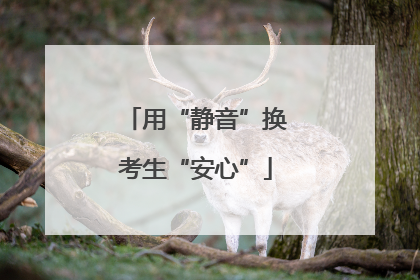 用“静音”换考生“安心”
