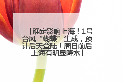 确定影响上海！1号台风“蝴蝶”生成，预计后天登陆！周日前后上海有明显降水