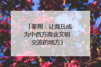 秦朔：让商丘成为中西方商业文明交流的地方