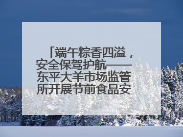 端午粽香四溢，安全保驾护航——东平大羊市场监管所开展节前食品安全专项检查