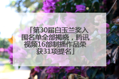 第30届白玉兰奖入围名单全部揭晓，腾讯视频16部制播作品荣获31项提名