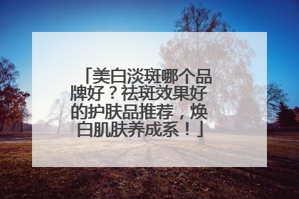 美白淡斑哪个品牌好？祛斑效果好的护肤品推荐，焕白肌肤养成系！