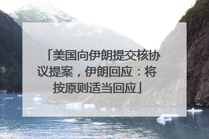美国向伊朗提交核协议提案，伊朗回应：将按原则适当回应