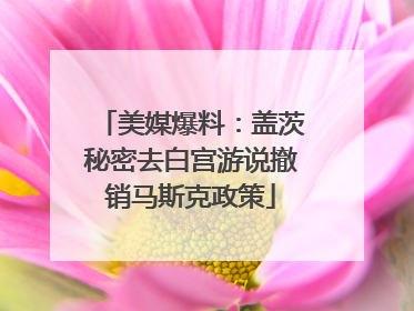 美媒爆料：盖茨秘密去白宫游说撤销马斯克政策