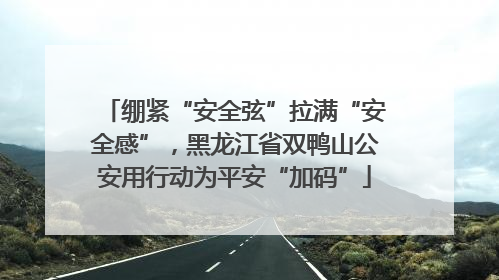 绷紧“安全弦”拉满“安全感”，黑龙江省双鸭山公安用行动为平安“加码”
