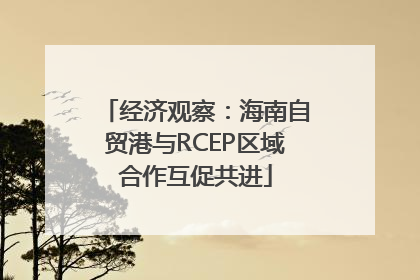 经济观察：海南自贸港与RCEP区域合作互促共进