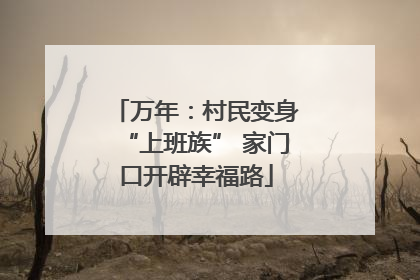 万年：村民变身“上班族” 家门口开辟幸福路
