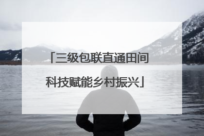 三级包联直通田间 科技赋能乡村振兴