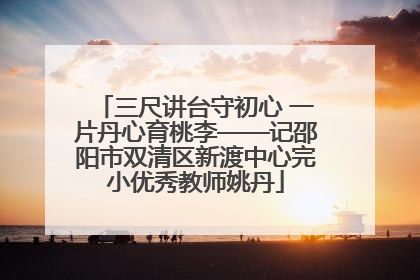 三尺讲台守初心 一片丹心育桃李——记邵阳市双清区新渡中心完小优秀教师姚丹