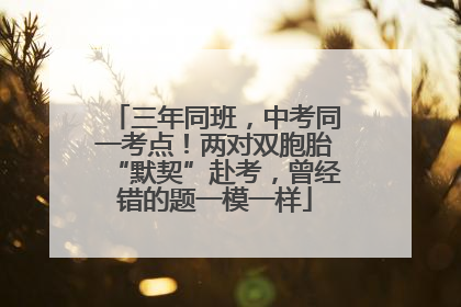 三年同班，中考同一考点！两对双胞胎“默契”赴考，曾经错的题一模一样