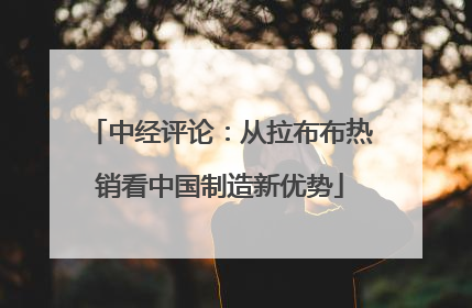 中经评论：从拉布布热销看中国制造新优势
