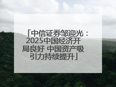中信证券邹迎光：2025中国经济开局良好 中国资产吸引力持续提升