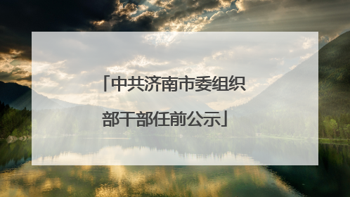 中共济南市委组织部干部任前公示