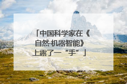 中国科学家在《自然·机器智能》上露了一“手”
