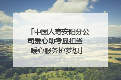 中国人寿安阳分公司爱心助考显担当 暖心服务护梦想