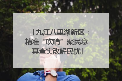 九江八里湖新区：精准“吹哨”聚民意 真查实改解民忧