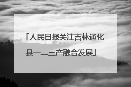 人民日报关注吉林通化县一二三产融合发展