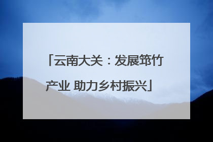 云南大关：发展筇竹产业 助力乡村振兴