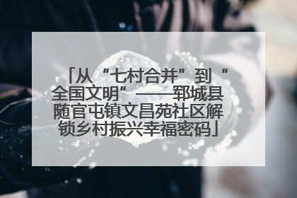 从“七村合并”到“全国文明”——郓城县随官屯镇文昌苑社区解锁乡村振兴幸福密码