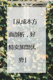 从成本方面剖析，好特卖加盟优势