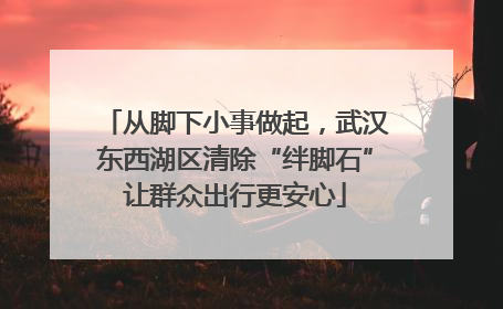 从脚下小事做起，武汉东西湖区清除“绊脚石”让群众出行更安心