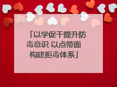以学促干提升防毒意识 以点带面构建拒毒体系
