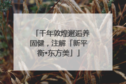 千年敦煌邂逅养固健，注解「新平衡•东方美」