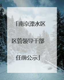 南京溧水区区管领导干部任前公示