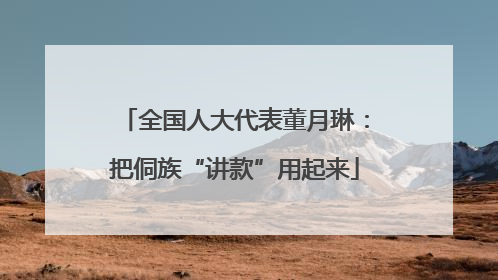 全国人大代表董月琳：把侗族“讲款”用起来