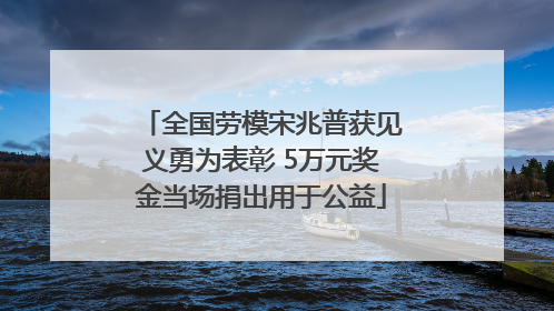 全国劳模宋兆普获见义勇为表彰 5万元奖金当场捐出用于公益