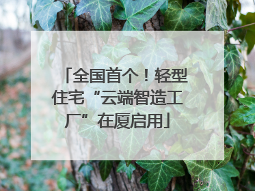 全国首个！轻型住宅“云端智造工厂”在厦启用