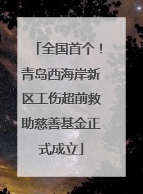 全国首个！青岛西海岸新区工伤超前救助慈善基金正式成立