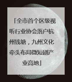全市首个区级视听行业协会落户杭州钱塘，九州文化牵头布局微短剧产业高地