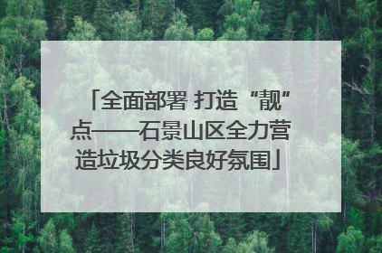 全面部署 打造“靓” 点——石景山区全力营造垃圾分类良好氛围