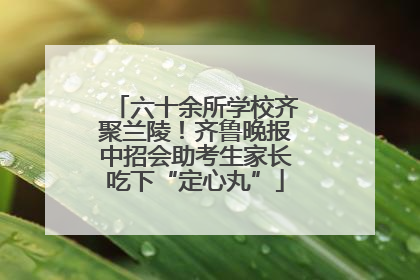 六十余所学校齐聚兰陵！齐鲁晚报中招会助考生家长吃下“定心丸”