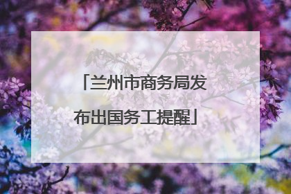 兰州市商务局发布出国务工提醒